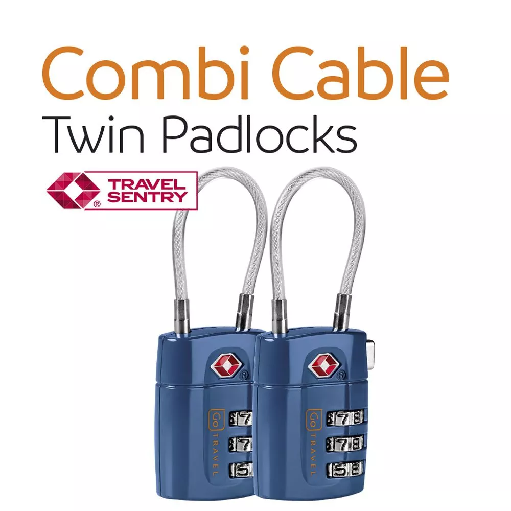 Go Travel TSA Combi Cable Twin Padlocks