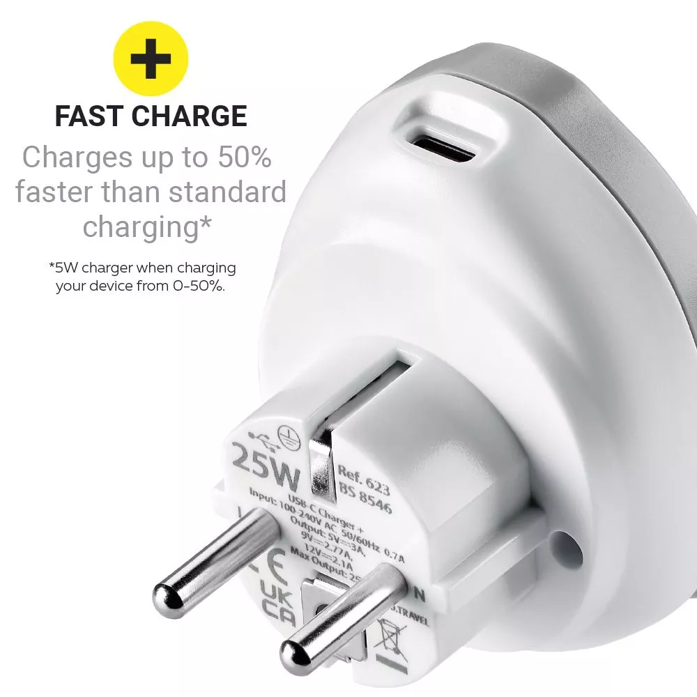 Go Travel World - EU Adapter med USB-C - Image 3